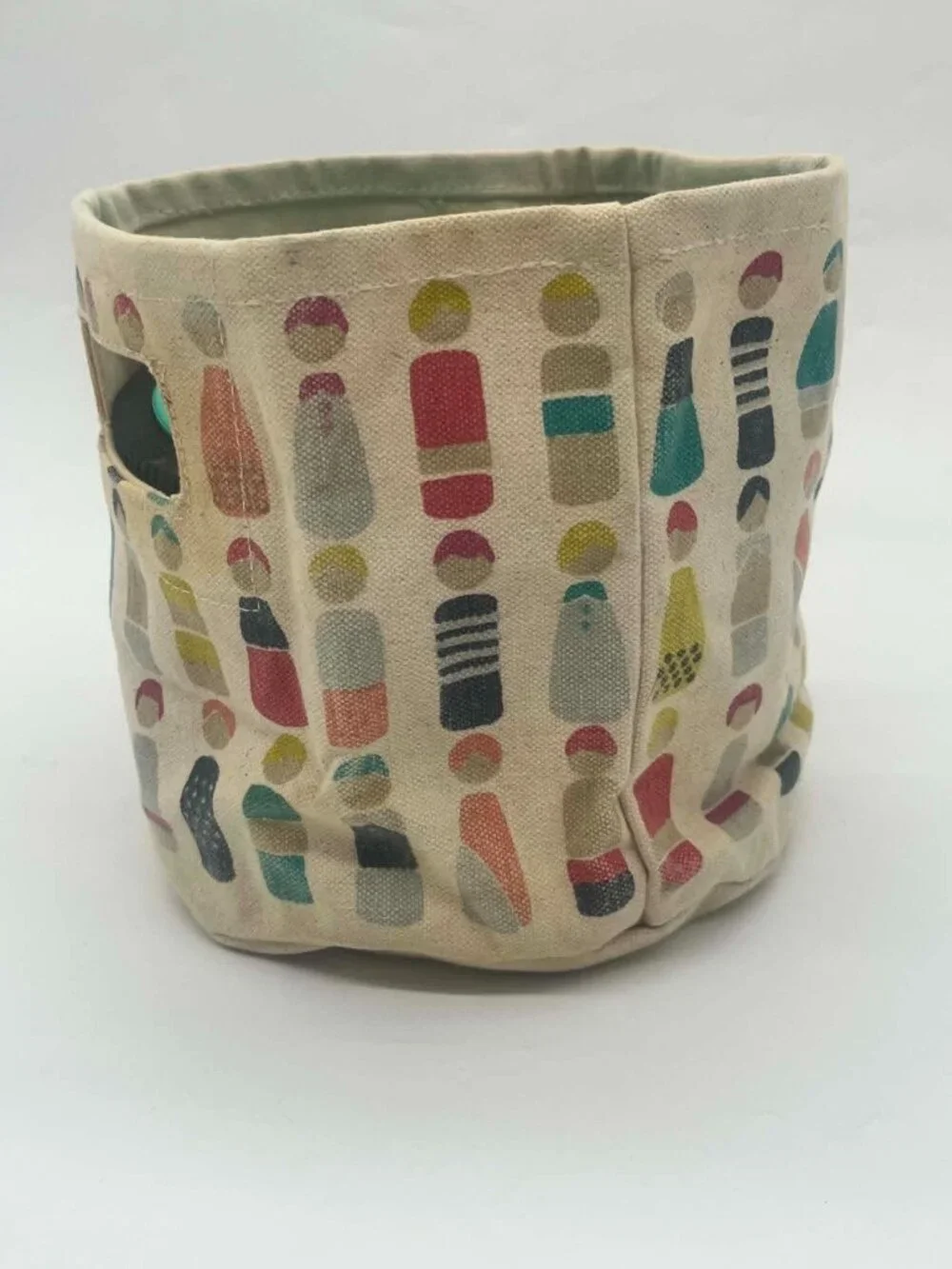 Pehr Cotton Canvas Bin Mini Little Peeps People Basket. VGUC